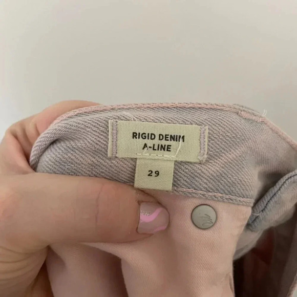 Madewell Rigid Denim A-Line Mini Skirt in Overdyed Pink Size 29 - Picture 4 of 7